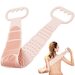Pink Silicone Shower Brush Double Side Shower Exfoliating Belt